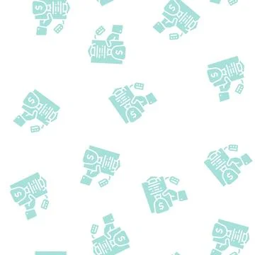 Student loan glyph seamless pattern Stockillustratie