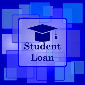 Student loan icon. Internet button on abstract background.. Stock Illustration