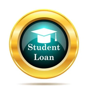 Student loan icon. Internet button on white background.. Stock Illustration