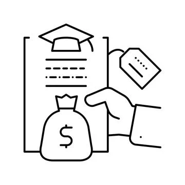 Student loan line icon vector illustration Stock Illustration