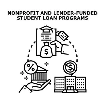 Student loan programs funding education and finance debt Stock Illustration