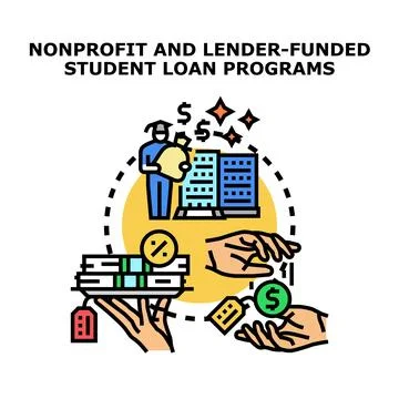 Student loan programs funding education and tuition Stock Illustration