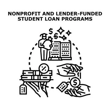 Student loan programs funding education and tuition Ilustração Stock