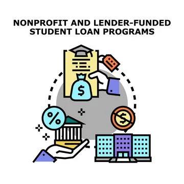 Student loan programs funding education and finance debt Stock Illustration