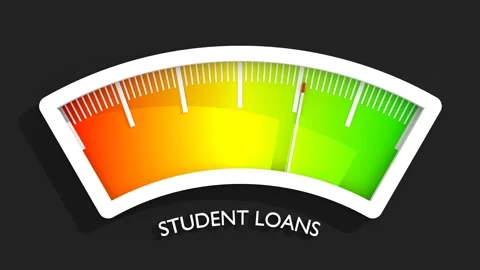 Student loans decrease level on measure scale. Instrument scale with arrow 库存影片 276811204