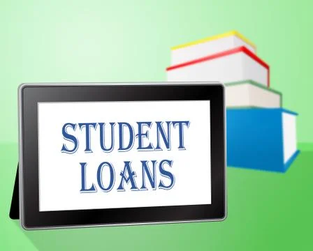 Student Loans Represents Www Lends And Students Illustrazione stock
