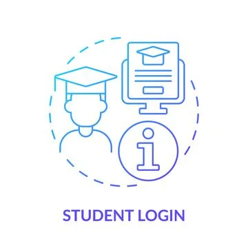 Student login blue gradient concept icon Stock Illustration