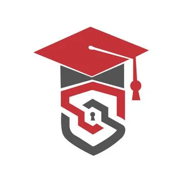 Student logo education shield vector icon Illustrazione stock