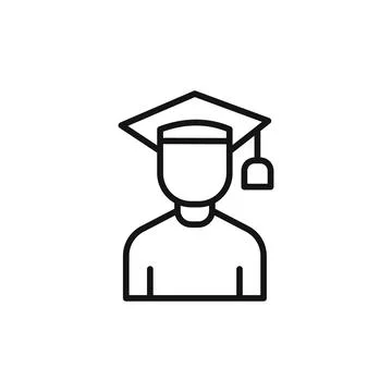 Student logo sign vector outline Stock Illustration