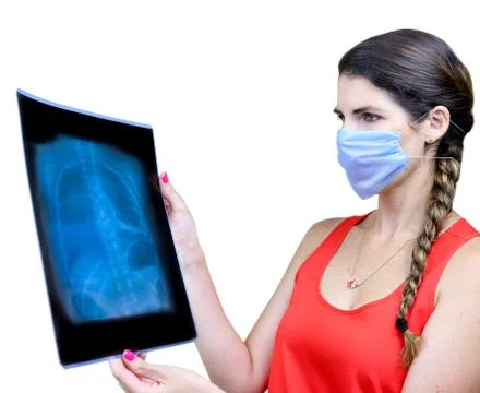 Student looking at an x ray image Stock Photos