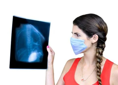 Student looking at an x ray image Stock Photos