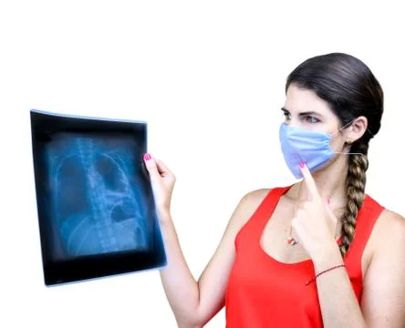 Student looking at an x ray image Stock Photos