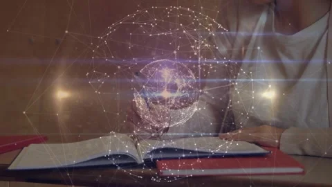 Student lowering pen and taking notes for education, passing hand through Stock Footage 333904300