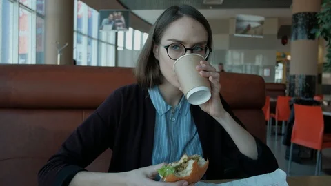 Student at lunch Stock Footage 87193466