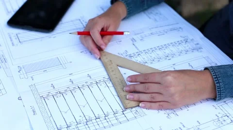 Student Make Calculations on the Tablet Stock Footage 55632034