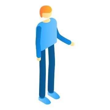 Student man icon, isometric style Stock Illustration