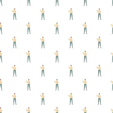 Student man reading seamlessly repeating pattern background Stock Illustration