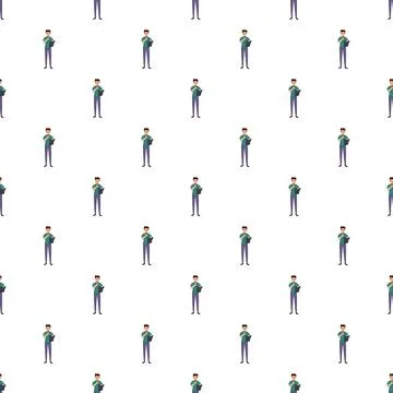 Student man seamless pattern for education background 스톡 일러스트