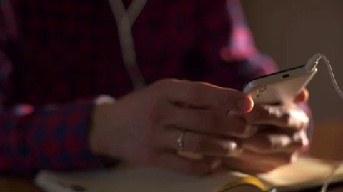 Of a Student Man Using Smart Phone Cafe Stock Footage 71035100