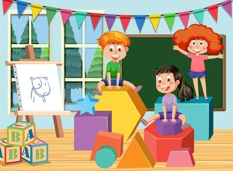 Student in Math classroom Stock Illustration