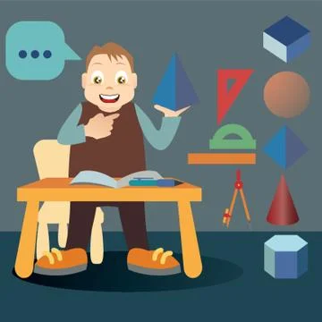Student In Maths Class Stock Illustration