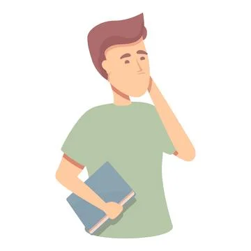 Student memory icon cartoon vector. Dementia loss 스톡 일러스트