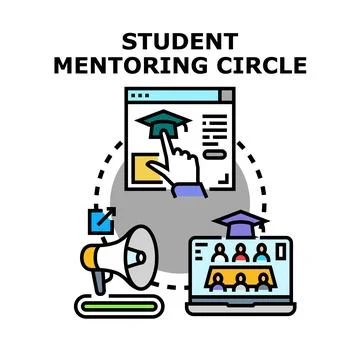 Student mentoring circle offering educational support and guidance Stock Illustration