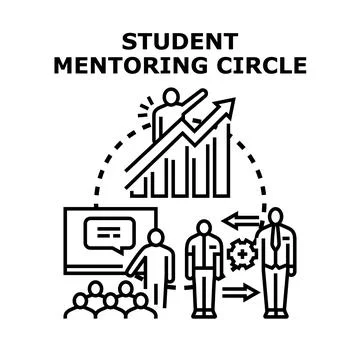 Student mentoring circle program education development Stock Illustration