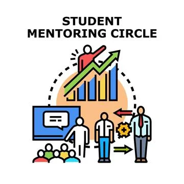 Student mentoring circle program education development Stock Illustration