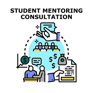 Student mentoring consultation vector concept illustration Stock Illustration