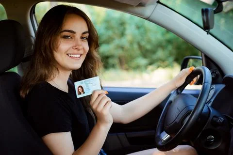 Student in a modern car Stock Photos