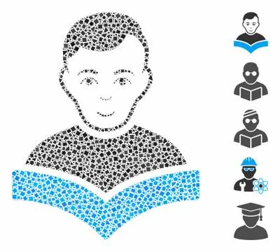 Student Mosaic Icon of Humpy Elements Stock Illustration