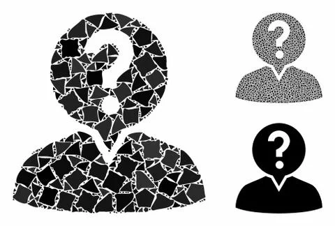 Student Mosaic Icon of Unequal Items Stockillustratie