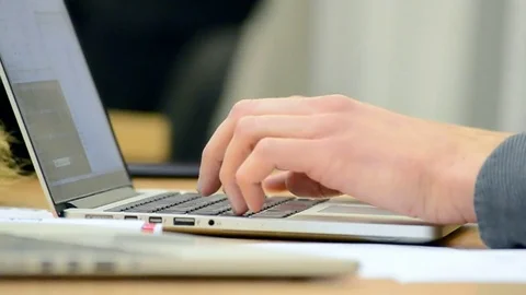 Student near computer, modern technology Video stock 71120349