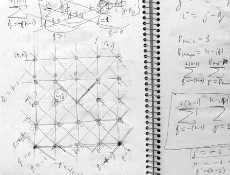 Student notes on physics. Fragment. Stock Photos