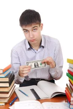 Student with One Dollar Stock Photos