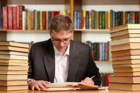 Student with open book Stock Photos