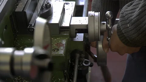 Student Operating Industrial Machine in Technical School Workshop Stock Footage 331220985