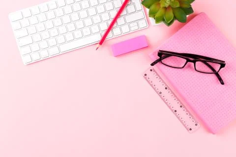 Student or freelancer workspace Stock Photos