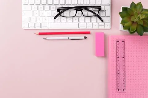 Student or freelancer workspace Stock Photos