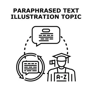 Student paraphrasing text concept illustration for education Stock Illustration