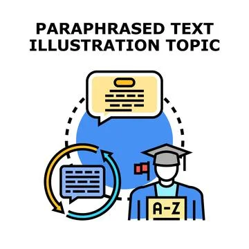 Student paraphrasing text concept illustration for education Stock Illustration