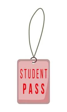 Student pass semi flat color vector object Stockillustratie
