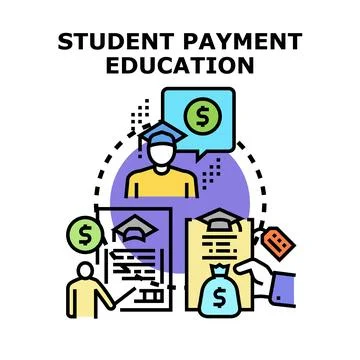 Student payment education costs studying finance concept Stock Illustration