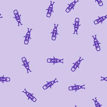 Student pen character line vector seamless pattern Stock Illustration