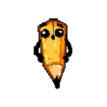 Student pen character pixel art vector illustration Stock Illustration