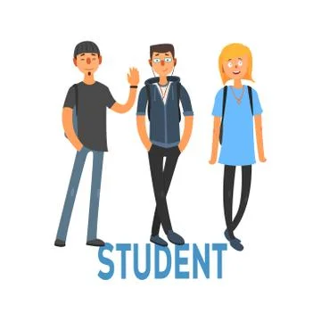 Student People Set 3 Illustrazione stock