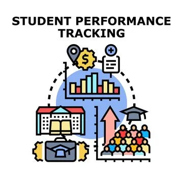 Student performance tracking concept improving education analytics Stock Illustration