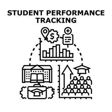 Student performance tracking concept improving education analytics Stock Illustration
