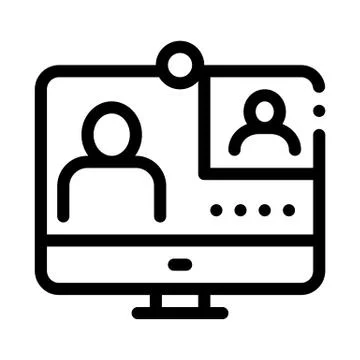 Student Personal Computer Icon Vector Outline Illustration Illustrazione stock